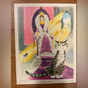 Regal Cat Illustration Print plaque